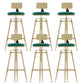 Upholstered Adjustable Height Bar Stool Industrial Iron Frame Stool Green 6 Piece Set Low Back Clearhalo 'Bar Furniture' 'Bar Stools' 'bar_stools' 'furn' 'furn_bar_stools' 'Furniture' 'Kitchen & Dining Furniture' 6395938
