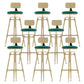 Upholstered Adjustable Height Bar Stool Industrial Iron Frame Stool Green 8 Piece Set Low Back Clearhalo 'Bar Furniture' 'Bar Stools' 'bar_stools' 'furn' 'furn_bar_stools' 'Furniture' 'Kitchen & Dining Furniture' 6395939