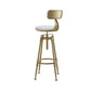 Upholstered Adjustable Height Bar Stool Industrial Iron Frame Stool White 1 Piece Low Back Clearhalo 'Bar Furniture' 'Bar Stools' 'bar_stools' 'furn' 'furn_bar_stools' 'Furniture' 'Kitchen & Dining Furniture' 6395940