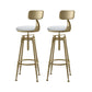 Upholstered Adjustable Height Bar Stool Industrial Iron Frame Stool White 2 Piece Set Low Back Clearhalo 'Bar Furniture' 'Bar Stools' 'bar_stools' 'furn' 'furn_bar_stools' 'Furniture' 'Kitchen & Dining Furniture' 6395941