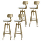 Upholstered Adjustable Height Bar Stool Industrial Iron Frame Stool White 4 Piece Set Low Back Clearhalo 'Bar Furniture' 'Bar Stools' 'bar_stools' 'furn' 'furn_bar_stools' 'Furniture' 'Kitchen & Dining Furniture' 6395942