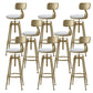 Upholstered Adjustable Height Bar Stool Industrial Iron Frame Stool White 8 Piece Set Low Back Clearhalo 'Bar Furniture' 'Bar Stools' 'bar_stools' 'furn' 'furn_bar_stools' 'Furniture' 'Kitchen & Dining Furniture' 6395944