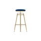 Upholstered Adjustable Height Bar Stool Industrial Iron Frame Stool Blue 1 Piece Backless Clearhalo 'Bar Furniture' 'Bar Stools' 'bar_stools' 'furn' 'furn_bar_stools' 'Furniture' 'Kitchen & Dining Furniture' 6395945