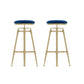 Upholstered Adjustable Height Bar Stool Industrial Iron Frame Stool Blue 2 Piece Set Backless Clearhalo 'Bar Furniture' 'Bar Stools' 'bar_stools' 'furn' 'furn_bar_stools' 'Furniture' 'Kitchen & Dining Furniture' 6395946