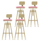 Upholstered Adjustable Height Bar Stool Industrial Iron Frame Stool Pink 4 Piece Set Low Back Clearhalo 'Bar Furniture' 'Bar Stools' 'bar_stools' 'furn' 'furn_bar_stools' 'Furniture' 'Kitchen & Dining Furniture' 6395952