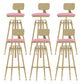 Upholstered Adjustable Height Bar Stool Industrial Iron Frame Stool Pink 6 Piece Set Low Back Clearhalo 'Bar Furniture' 'Bar Stools' 'bar_stools' 'furn' 'furn_bar_stools' 'Furniture' 'Kitchen & Dining Furniture' 6395953