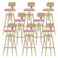 Upholstered Adjustable Height Bar Stool Industrial Iron Frame Stool Pink 8 Piece Set Low Back Clearhalo 'Bar Furniture' 'Bar Stools' 'bar_stools' 'furn' 'furn_bar_stools' 'Furniture' 'Kitchen & Dining Furniture' 6395954