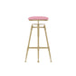 Upholstered Adjustable Height Bar Stool Industrial Iron Frame Stool Pink 1 Piece Backless Clearhalo 'Bar Furniture' 'Bar Stools' 'bar_stools' 'furn' 'furn_bar_stools' 'Furniture' 'Kitchen & Dining Furniture' 6395955