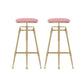 Upholstered Adjustable Height Bar Stool Industrial Iron Frame Stool Pink 2 Piece Set Backless Clearhalo 'Bar Furniture' 'Bar Stools' 'bar_stools' 'furn' 'furn_bar_stools' 'Furniture' 'Kitchen & Dining Furniture' 6395956