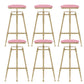 Upholstered Adjustable Height Bar Stool Industrial Iron Frame Stool Pink 6 Piece Set Backless Clearhalo 'Bar Furniture' 'Bar Stools' 'bar_stools' 'furn' 'furn_bar_stools' 'Furniture' 'Kitchen & Dining Furniture' 6395958