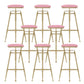 Upholstered Adjustable Height Bar Stool Industrial Iron Frame Stool Pink 8 Piece Set Backless Clearhalo 'Bar Furniture' 'Bar Stools' 'bar_stools' 'furn' 'furn_bar_stools' 'Furniture' 'Kitchen & Dining Furniture' 6395959