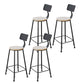 Industrial Style Bar Stools Backrest Barstool with Black Metal Legs 4 Piece Set Non-Upholstered Clearhalo 'Bar Furniture' 'Bar Stools' 'bar_stools' 'furn' 'furn_bar_stools' 'Furniture' 'Kitchen & Dining Furniture' 6396027