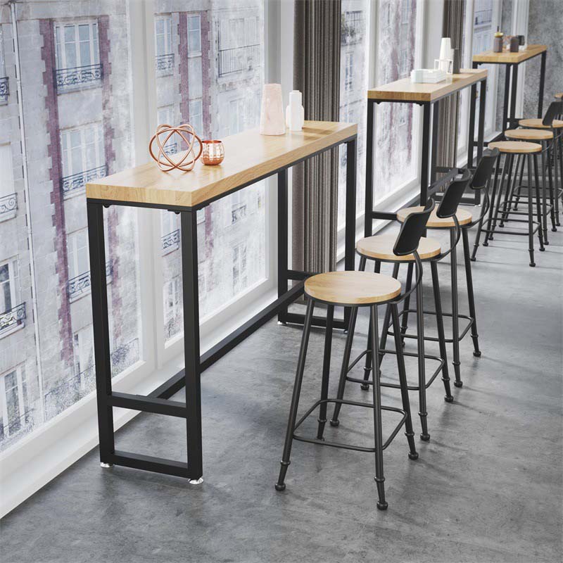 Industrial Style Bar Stools Backrest Barstool with Black Metal Legs Clearhalo 'Bar Furniture' 'Bar Stools' 'bar_stools' 'furn' 'furn_bar_stools' 'Furniture' 'Kitchen & Dining Furniture' 6396030