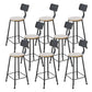 Industrial Style Bar Stools Backrest Barstool with Black Metal Legs 8 Piece Set Non-Upholstered Clearhalo 'Bar Furniture' 'Bar Stools' 'bar_stools' 'furn' 'furn_bar_stools' 'Furniture' 'Kitchen & Dining Furniture' 6396031