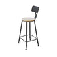 Industrial Style Bar Stools Backrest Barstool with Black Metal Legs Clearhalo 'Bar Furniture' 'Bar Stools' 'bar_stools' 'furn' 'furn_bar_stools' 'Furniture' 'Kitchen & Dining Furniture' 6396033