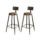 Industrial Style Bar Stools Backrest Barstool with Black Metal Legs 2 Piece Set Upholstered Clearhalo 'Bar Furniture' 'Bar Stools' 'bar_stools' 'furn' 'furn_bar_stools' 'Furniture' 'Kitchen & Dining Furniture' 6396035