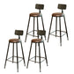 Industrial Style Bar Stools Backrest Barstool with Black Metal Legs 4 Piece Set Upholstered Clearhalo 'Bar Furniture' 'Bar Stools' 'bar_stools' 'furn' 'furn_bar_stools' 'Furniture' 'Kitchen & Dining Furniture' 6396036