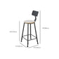 Industrial Style Bar Stools Backrest Barstool with Black Metal Legs Clearhalo 'Bar Furniture' 'Bar Stools' 'bar_stools' 'furn' 'furn_bar_stools' 'Furniture' 'Kitchen & Dining Furniture' 6396039