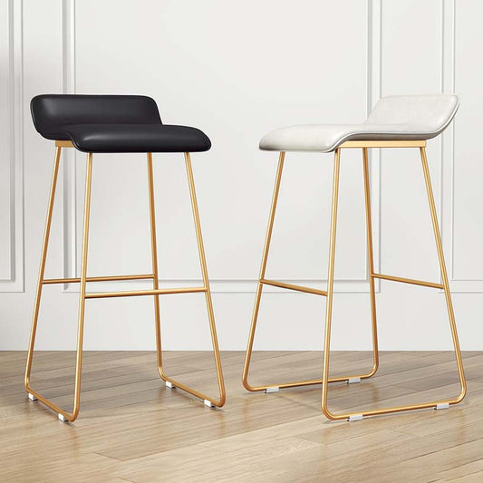 Sgabello da bar in pelle in metallo in pelle moderna per il ristorante