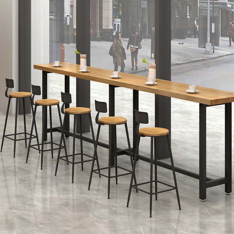 Contemporary Bar Stool Backrest Barstool with Black Metal Legs Clearhalo 'Bar Furniture' 'Bar Stools' 'bar_stools' 'furn' 'furn_bar_stools' 'Furniture' 'Kitchen & Dining Furniture' 6396128