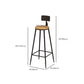 Contemporary Bar Stool Backrest Barstool with Black Metal Legs Clearhalo 'Bar Furniture' 'Bar Stools' 'bar_stools' 'furn' 'furn_bar_stools' 'Furniture' 'Kitchen & Dining Furniture' 6396138