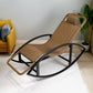 Chaise de fauteuil inclinable créatif chaise de rocker extérieur en osier avec des jambes sombres