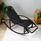Chaise de fauteuil inclinable créatif chaise de rocker extérieur en osier avec des jambes sombres