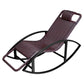 Chaise de fauteuil inclinable créatif chaise de rocker extérieur en osier avec des jambes sombres