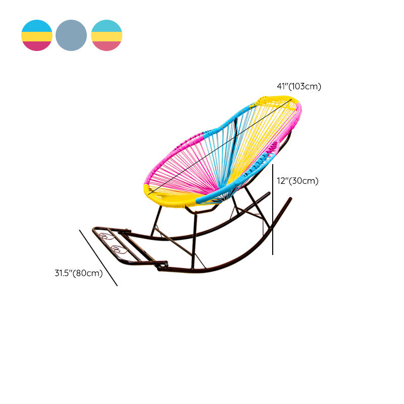 Chaise à bascule contemporaine Rootan Metal Frame Wing Chaise arrière Back Rocking Chair