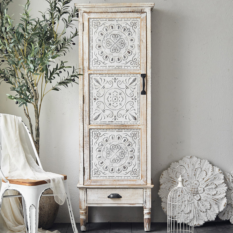 Industrial Wood Accent Cabinet White Accent Cabinet in Distressed Finish Clearhalo 'Cabinets & Chests' 'cabinets_chests' 'furn' 'furn_cabinets_chests' 'Furniture' 'Living Room Furniture' 6396301