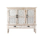 Industrial Wood Accent Cabinet White Accent Cabinet in Distressed Finish 45.3"L x 13.8"W x 39.4"H Clearhalo 'Cabinets & Chests' 'cabinets_chests' 'furn' 'furn_cabinets_chests' 'Furniture' 'Living Room Furniture' 6396302