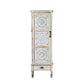Industrial Wood Accent Cabinet White Accent Cabinet in Distressed Finish 21.7"L x 13.8"W x 63"H Clearhalo 'Cabinets & Chests' 'cabinets_chests' 'furn' 'furn_cabinets_chests' 'Furniture' 'Living Room Furniture' 6396305