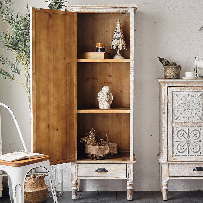 Industrial Wood Accent Cabinet White Accent Cabinet in Distressed Finish Clearhalo 'Cabinets & Chests' 'cabinets_chests' 'furn' 'furn_cabinets_chests' 'Furniture' 'Living Room Furniture' 6396306