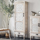 Industrial Wood Accent Cabinet White Accent Cabinet in Distressed Finish Clearhalo 'Cabinets & Chests' 'cabinets_chests' 'furn' 'furn_cabinets_chests' 'Furniture' 'Living Room Furniture' 6396313