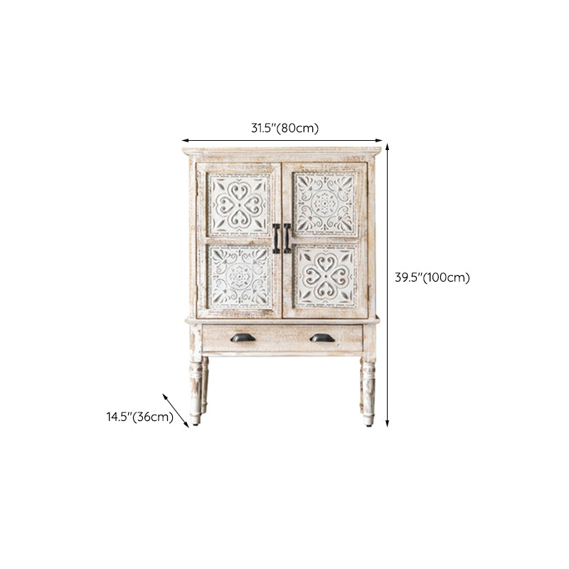 Industrial Wood Accent Cabinet White Accent Cabinet in Distressed Finish Clearhalo 'Cabinets & Chests' 'cabinets_chests' 'furn' 'furn_cabinets_chests' 'Furniture' 'Living Room Furniture' 6396314