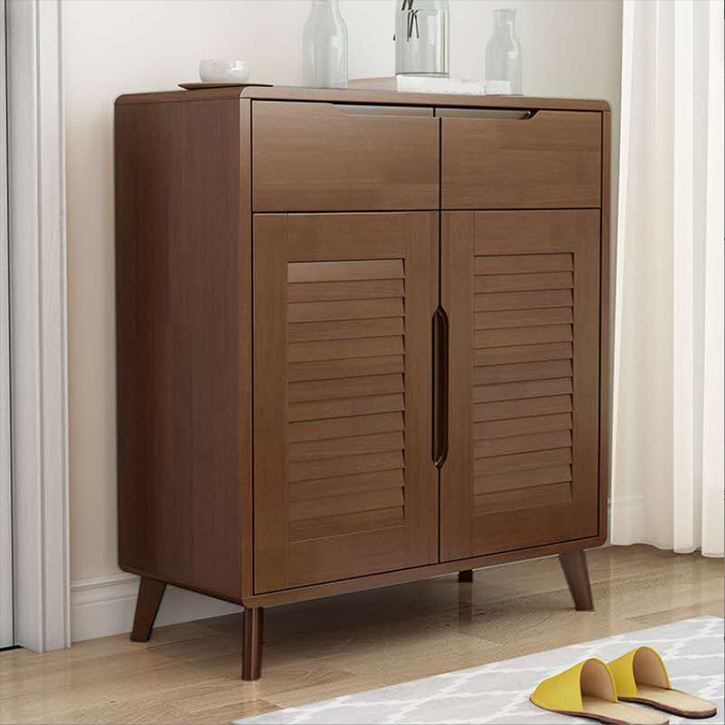 Contemporary Cabinet Rubberwood With Doors 2 - Drawer Rectangle Accent Cabinet