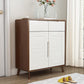Contemporary Cabinet Rubberwood With Doors 2 - Drawer Rectangle Accent Cabinet