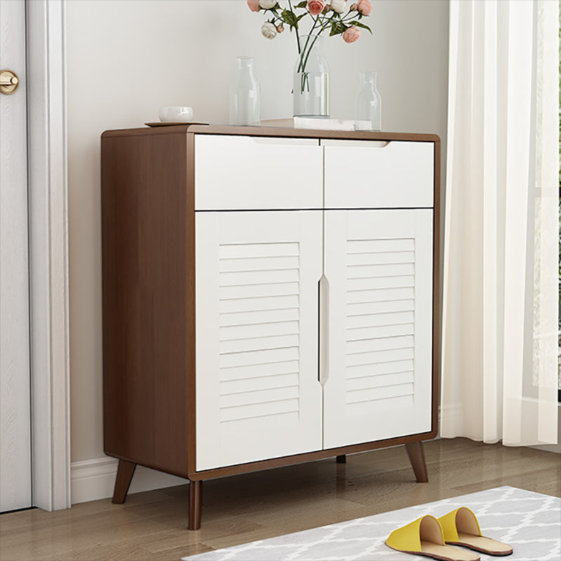 Contemporary Cabinet Rubberwood With Doors 2 - Drawer Rectangle Accent Cabinet