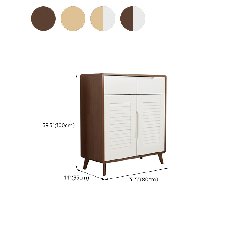 Contemporary Cabinet Rubberwood With Doors 2 - Drawer Rectangle Accent Cabinet