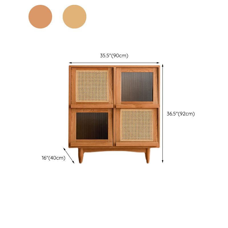 モダン＆コンテンポラリーキャビネットスクエアガラスパーンバープルストレートレッグアクセントキャビネット