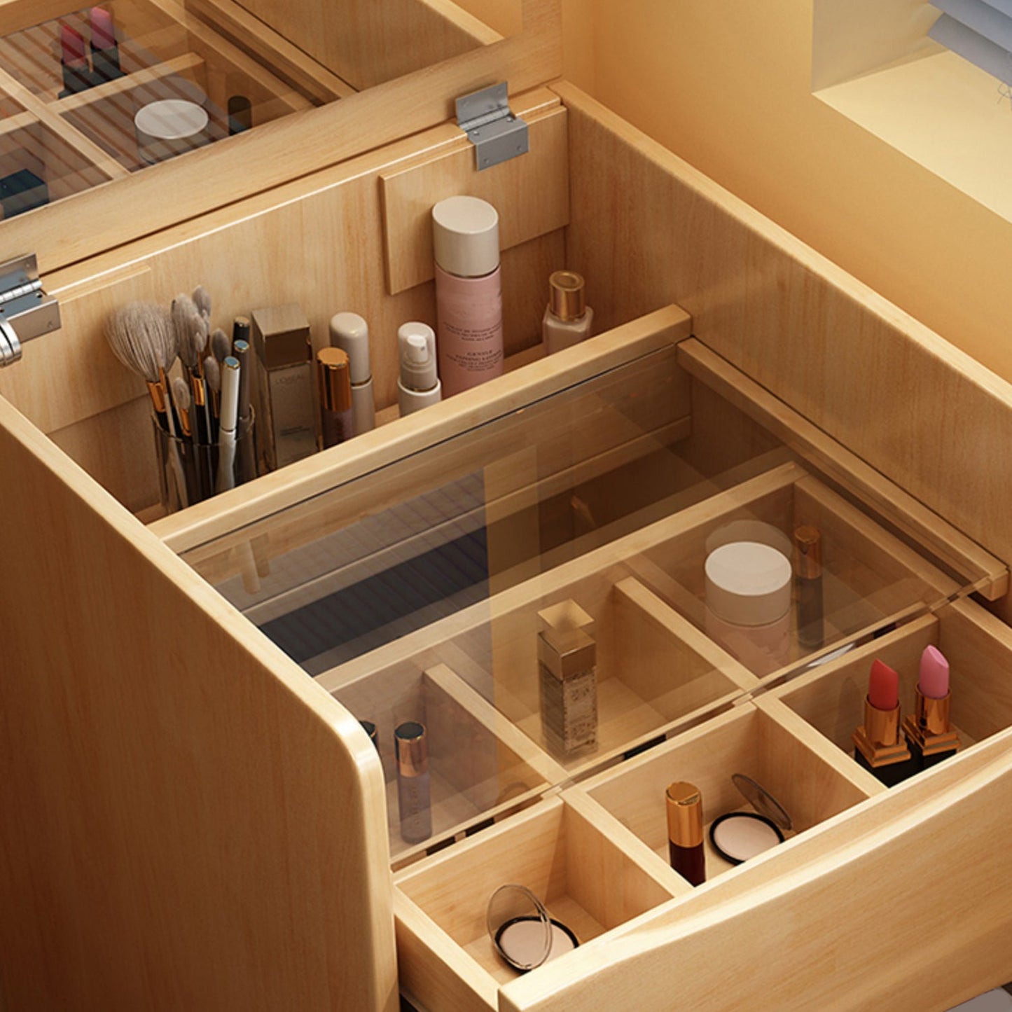 Moderno 32.28 "in altezza da toeletta in legno in legno Vanity con 2 cassetti con 2 cassetti