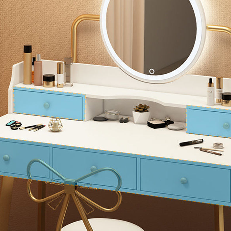Scandinavian Wooden Dressing Table Mirror Make-up Vanity with Drawers Clearhalo 'Bedroom Furniture' 'furn' 'furn_makeup_vanities' 'Furniture' 'Makeup Vanities' 'makeup_vanities' 6396451