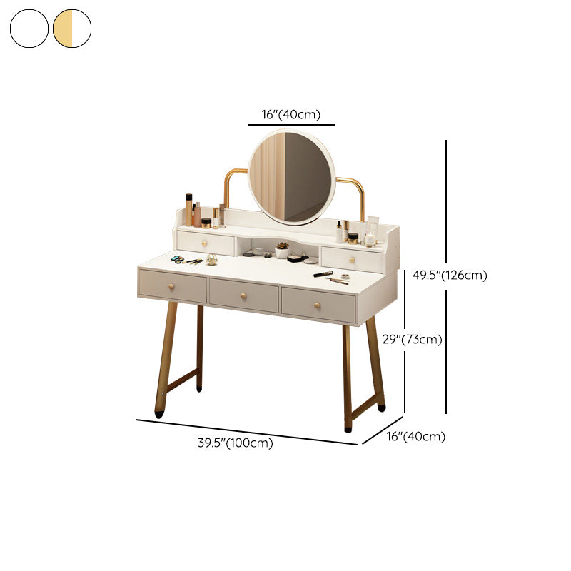 Scandinavian Wooden Dressing Table Mirror Make-up Vanity with Drawers Clearhalo 'Bedroom Furniture' 'furn' 'furn_makeup_vanities' 'Furniture' 'Makeup Vanities' 'makeup_vanities' 6396463
