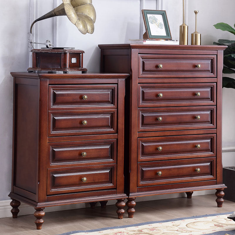 Media de acento marrón moderno acento de madera goma 4/5/6 - cofre de cajón