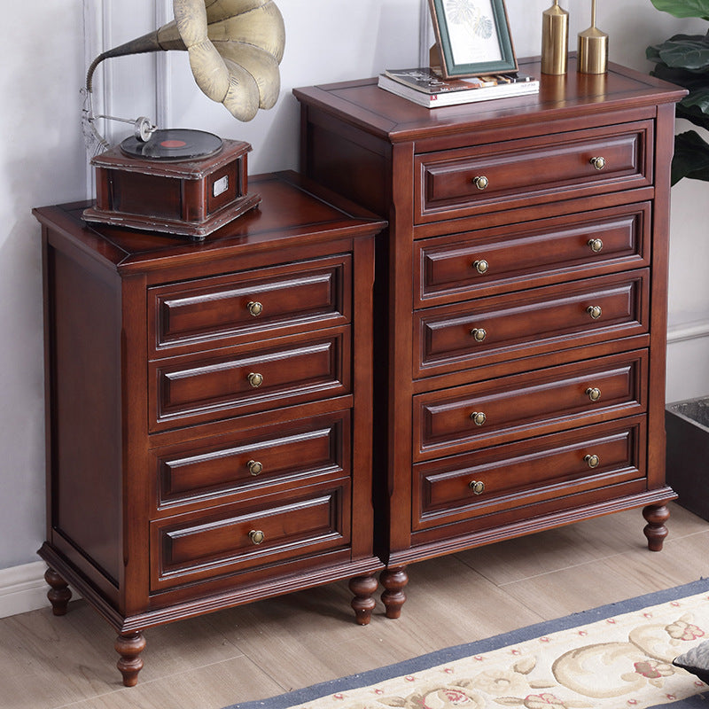 Media de acento marrón moderno acento de madera goma 4/5/6 - cofre de cajón