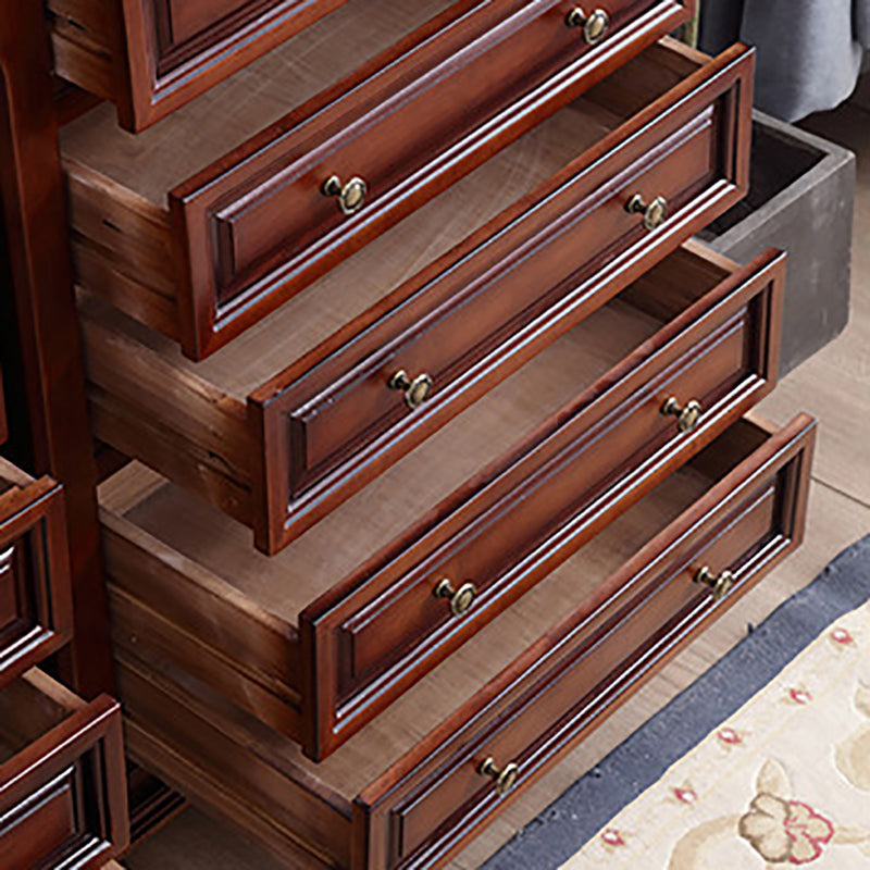 Media de acento marrón moderno acento de madera goma 4/5/6 - cofre de cajón