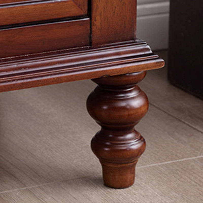 Media de acento marrón moderno acento de madera goma 4/5/6 - cofre de cajón