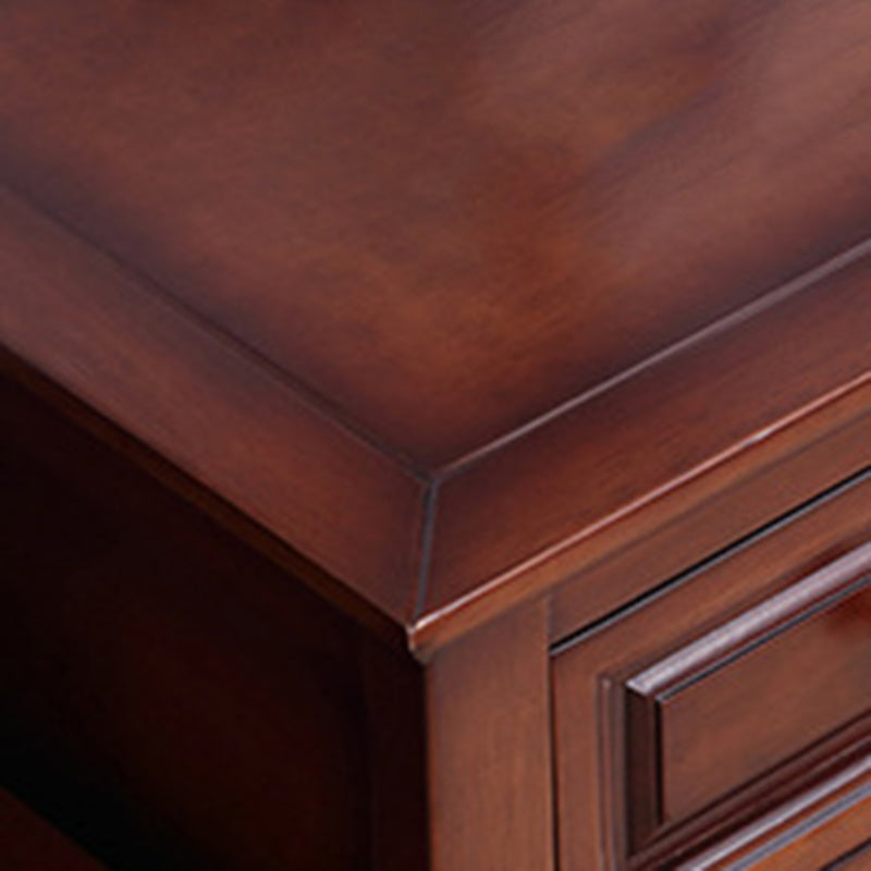 Media de acento marrón moderno acento de madera goma 4/5/6 - cofre de cajón