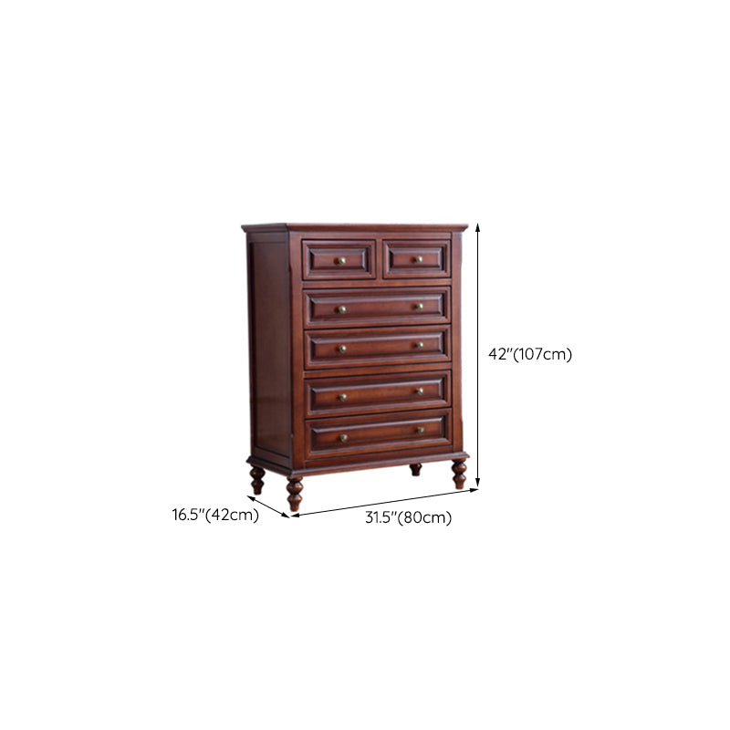 Media de acento marrón moderno acento de madera goma 4/5/6 - cofre de cajón