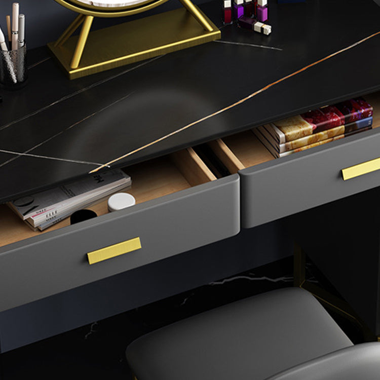 51.2 "H Distano per il trucco di vanità in ardesia con ripiani e 5-cassetti